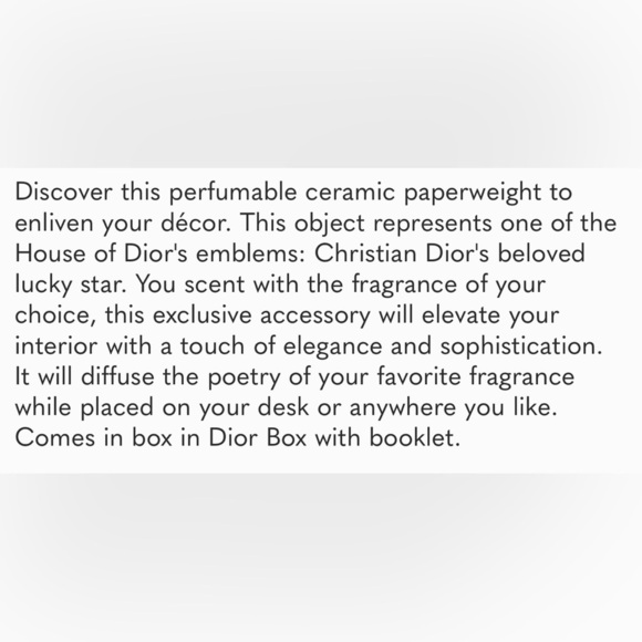 🌷Dior Ceramic Perfumable Ceramic Star Paperweight - Picture 4 of 5